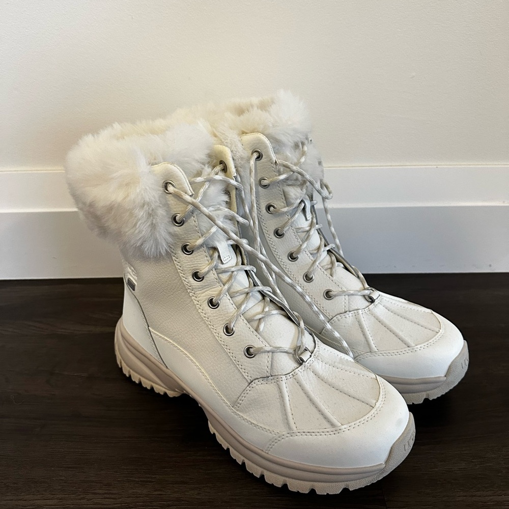 UGG White Fur-Trimmed Winter Boots